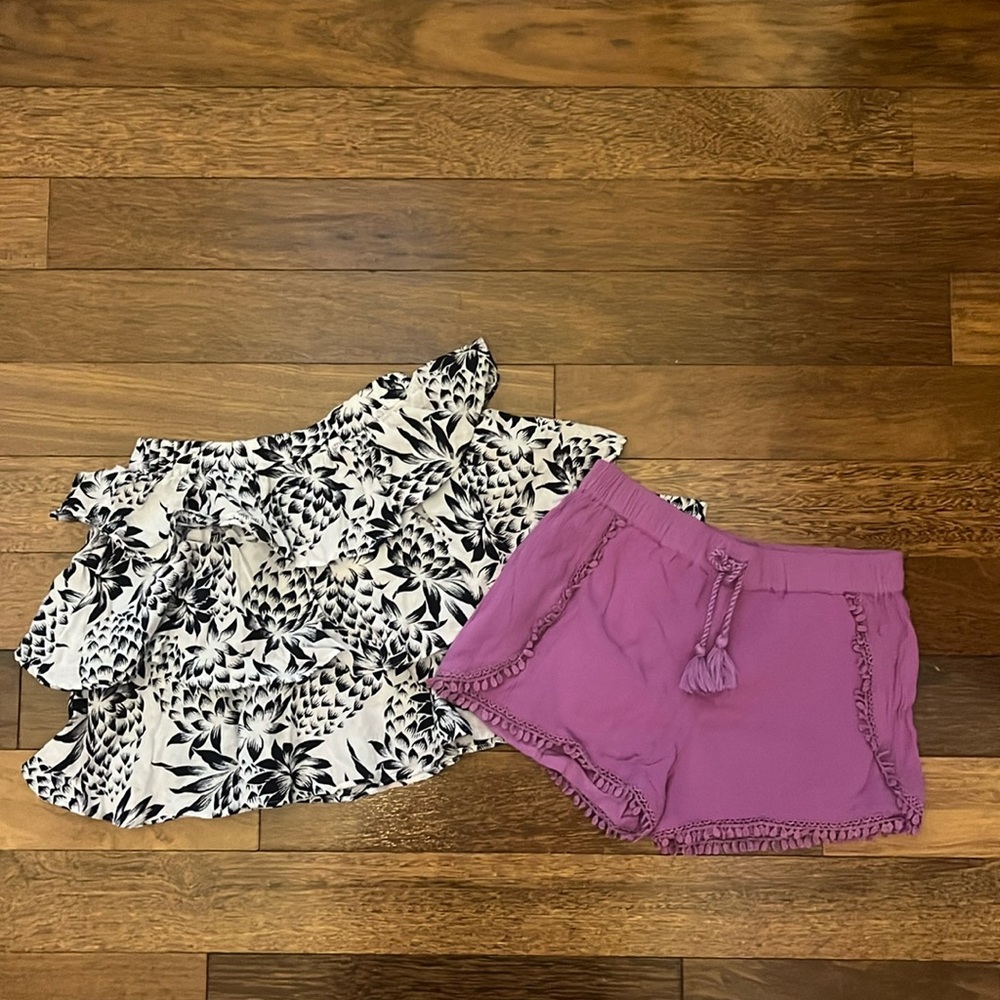 Next Girls Size 6 Purple Shorts & Crewcuts Size 6-7 Skirt 🍍